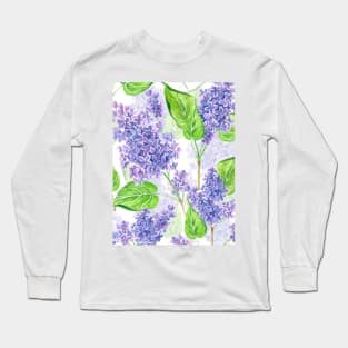 Watercolor lilac flowers Long Sleeve T-Shirt